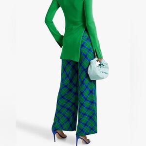 SIMON MILLER
Bloo pleated checked crepe wide-leg pants SZ 2